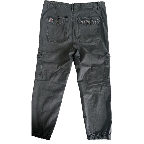 Sundance Catalog Embroidered Cargo Pants Carbon Gray Womens Size 16 - Picture 2 of 6